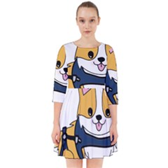 Puppy Cartoon Corgi Smock Dress by Semog4