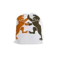 Lions Animals Wild Cats Drawstring Pouch (medium) by Semog4