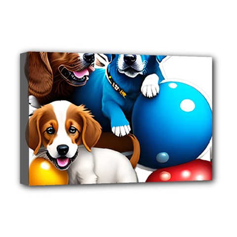 Cute Dog Dogs Animal Pet Deluxe Canvas 18  X 12  (stretched) by Semog4
