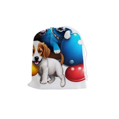 Cute Dog Dogs Animal Pet Drawstring Pouch (medium) by Semog4