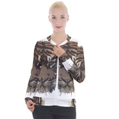 Tiger Comic Cartoon Animal Casual Zip Up Jacket by Semog4
