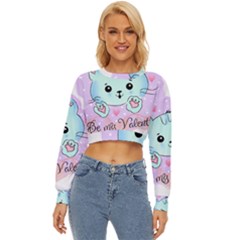 Cat Valentine-s Day Valentine Lightweight Long Sleeve Sweatshirt by Semog4