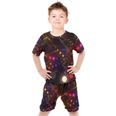 Abstract Light Star Design Laser Light Emitting Diode Kids  Tee And Shorts Set by Semog4