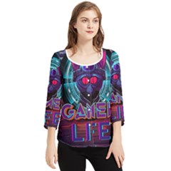 Gamer Life Chiffon Quarter Sleeve Blouse by minxprints