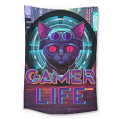 Gamer Life Large Tapestry by minxprints