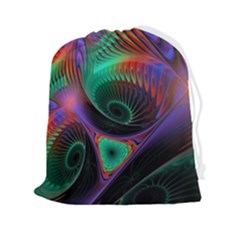 Circle Art 3d Artwork Graphics Vortex Colorful Digital Art Drawstring Pouch (2xl) by Semog4