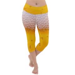 Beer Texture Liquid Bubbles Lightweight Velour Capri Yoga Leggings by Semog4