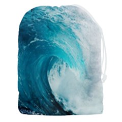 Tsunami Big Blue Wave Ocean Waves Water Drawstring Pouch (3xl) by Semog4