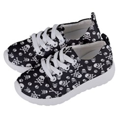 Skull-crossbones-seamless-pattern-holiday-halloween-wallpaper-wrapping-packing-backdrop Kids  Lightweight Sports Shoes by Ravend