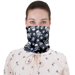 Skull-crossbones-seamless-pattern-holiday-halloween-wallpaper-wrapping-packing-backdrop Face Covering Bandana (adult) by Ravend