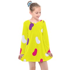 Pattern-yellow - 1 Kids  Long Sleeve Dress by nateshop