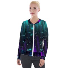 Abstract Building City 3d Velvet Zip Up Jacket by Jancukart