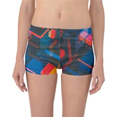 Minimalist Abstract Shaping  Abstract Digital Art Reversible Boyleg Bikini Bottoms by Jancukart