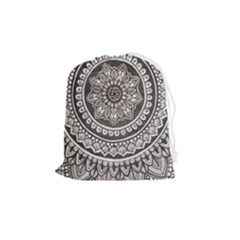 Mandala Circles Drawing Pattern Drawstring Pouch (medium) by Semog4