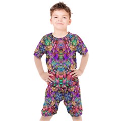 Flower Patterns Abstract Pattern Digital Art Kids  Tee And Shorts Set by Semog4