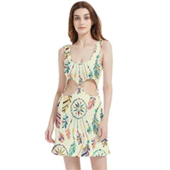 Dreamcatcher Abstract Pattern Velour Cutout Dress by Semog4