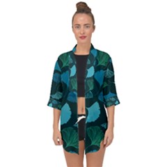 Pattern Plant Abstract Open Front Chiffon Kimono by Semog4