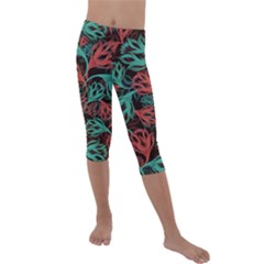 Flower Patterns Ornament Pattern Kids  Lightweight Velour Capri Leggings  by Semog4