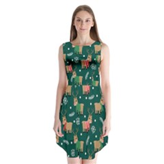 Cute Christmas Pattern Doodle Sleeveless Chiffon Dress   by Semog4