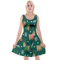 Cute Christmas Pattern Doodle Reversible Velvet Sleeveless Dress by Semog4