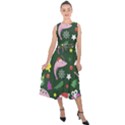 Colorful Funny Christmas Pattern Midi Tie-Back Chiffon Dress View1