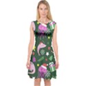 Colorful Funny Christmas Pattern Capsleeve Midi Dress View1