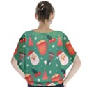 Colorful Funny Christmas Pattern Batwing Chiffon Blouse View2
