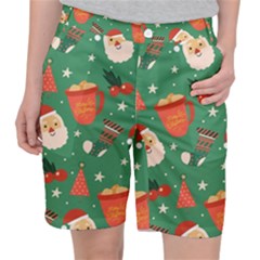 Colorful Funny Christmas Pattern Women s Pocket Shorts by Semog4