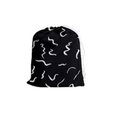 Scribbles Lines Drawing Picture Drawstring Pouch (medium) by Semog4