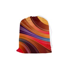 Abstract Colorful Background Wavy Drawstring Pouch (medium) by Semog4
