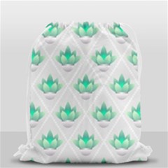 Plant Pattern Green Leaf Flora Drawstring Bag (small) by Semog4