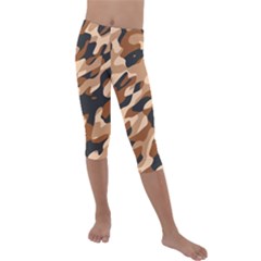 Abstract Camouflage Pattern Kids  Lightweight Velour Capri Leggings  by Jack14