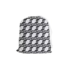 Pattern-monochrome-repeat Drawstring Pouch (medium) by Semog4