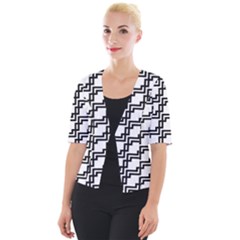 Pattern-monochrome-repeat Cropped Button Cardigan by Semog4