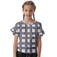 Seamless-stripe-pattern-lines Kids  Cut Out Flutter Sleeves by Semog4
