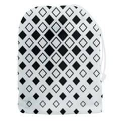 Square-diagonal-pattern-monochrome Drawstring Pouch (3xl) by Semog4