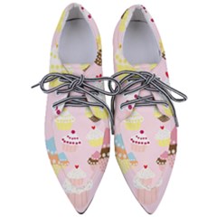 Cupcakes Wallpaper Paper Background Pointed Oxford Shoes by Semog4