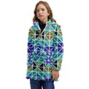 Mosaic-triangle-symmetry- Kid s Hooded Longline Puffer Jacket View3