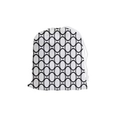 Black-pattern-halftone-wallpaper Drawstring Pouch (medium) by Semog4