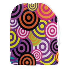 Abstract-circles-background-retro Drawstring Pouch (3xl) by Semog4