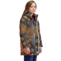 Pattern Accordion Kid s Hooded Longline Puffer Jacket View2
