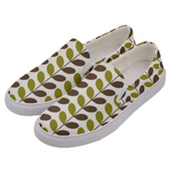 Leaf Plant Pattern Seamless Men s Canvas Slip Ons by Semog4