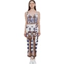 Anchor Background Design V-Neck Spaghetti Strap Tie Front Jumpsuit View1