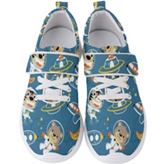 Seamless Pattern Funny Astronaut Outer Space Transportation Men s Velcro Strap Shoes by Semog4