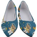 Seamless Pattern Funny Astronaut Outer Space Transportation Women s Block Heels  View1