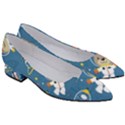 Seamless Pattern Funny Astronaut Outer Space Transportation Women s Block Heels  View3