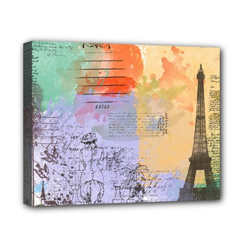 Scrapbook Paris Vintage France Canvas 10  X 8  (stretched) by Salman4z
