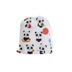 Giant Panda Bear Cuteness Drawstring Pouch (medium) by Salman4z