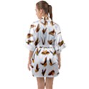 Butterfly Butterflies Insect Swarm Half Sleeve Satin Kimono  View2