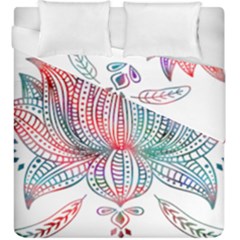 Lotus Feathers Boho Watercolor Duvet Cover Double Side (king Size) by Salman4z